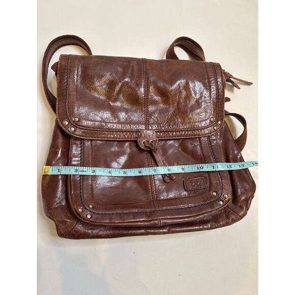 The Sak Brown Convertible Snap Backpack Crossbody Bag Purse Leather OS Pockets main image 9